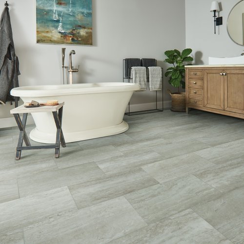 bathroom and laundry room flooring projects by Locust Trading Company across North Carolina and Northwest Georgia.